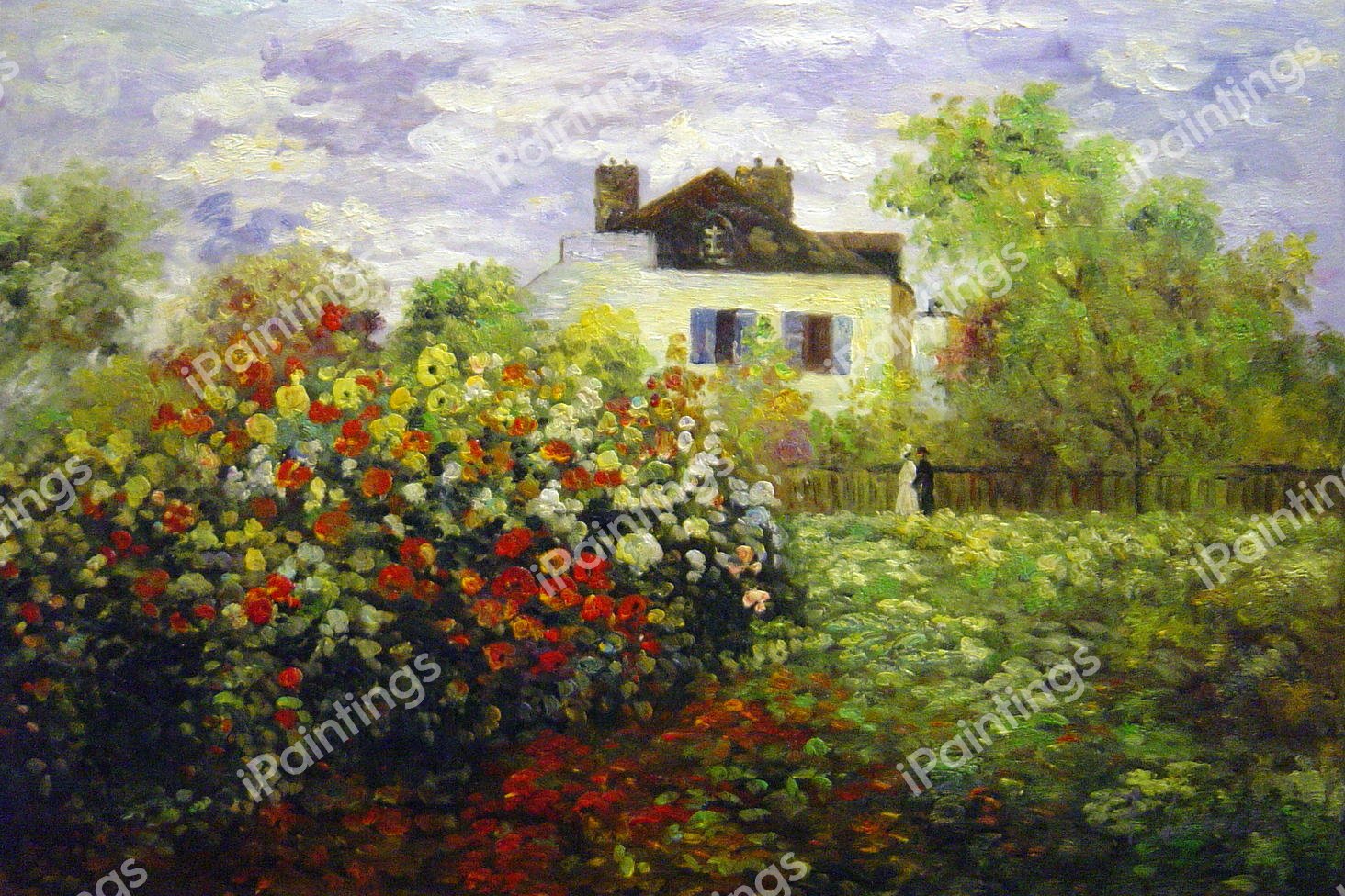 Monet&#39s Garden At Argenteuil. The painting by Claude Monet