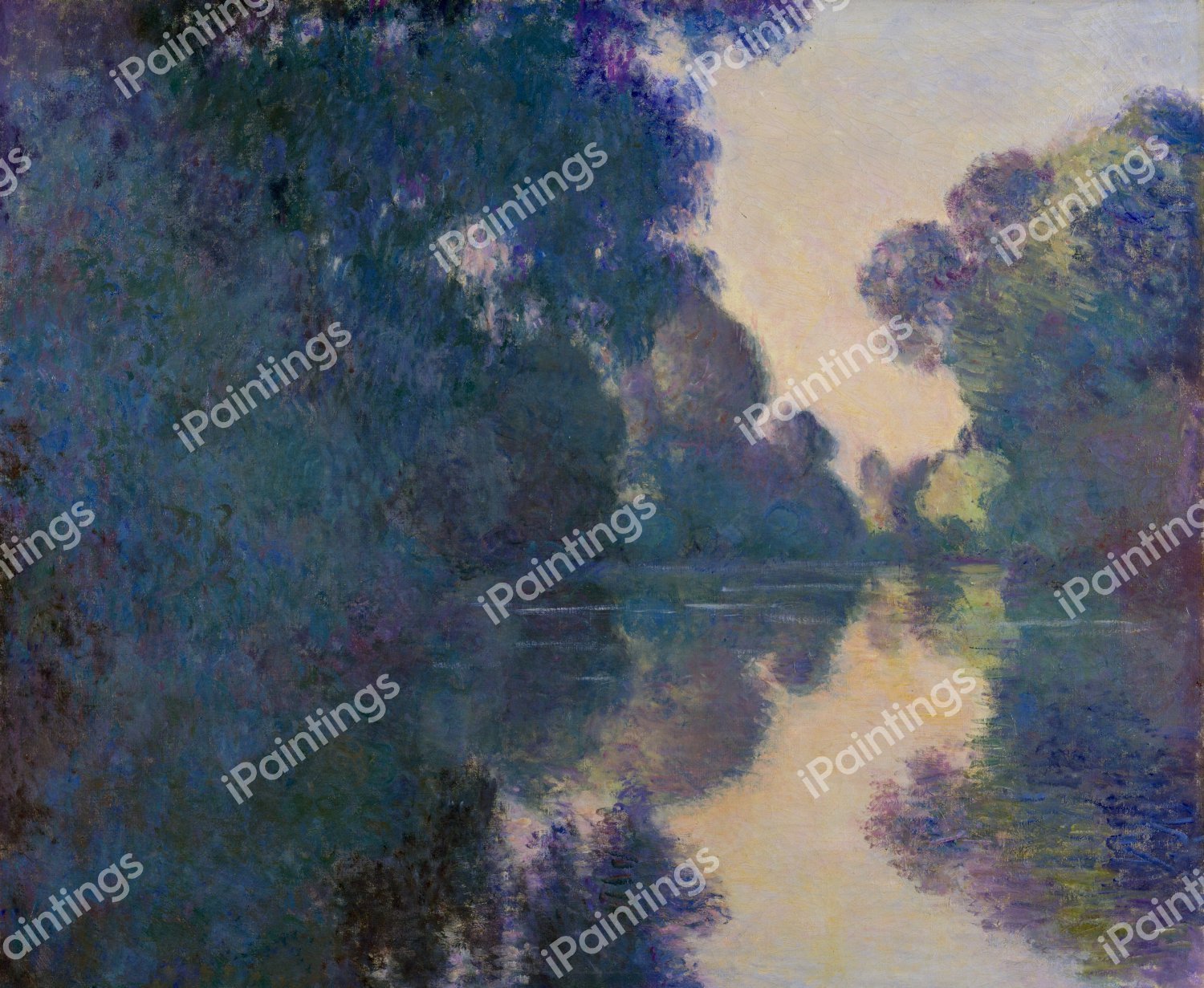 Morning on the Seine near Giverny. The painting by Claude Monet