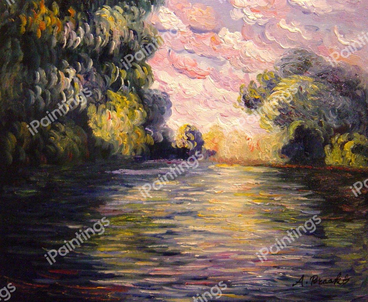 Morning On The Seine. The painting by Claude Monet