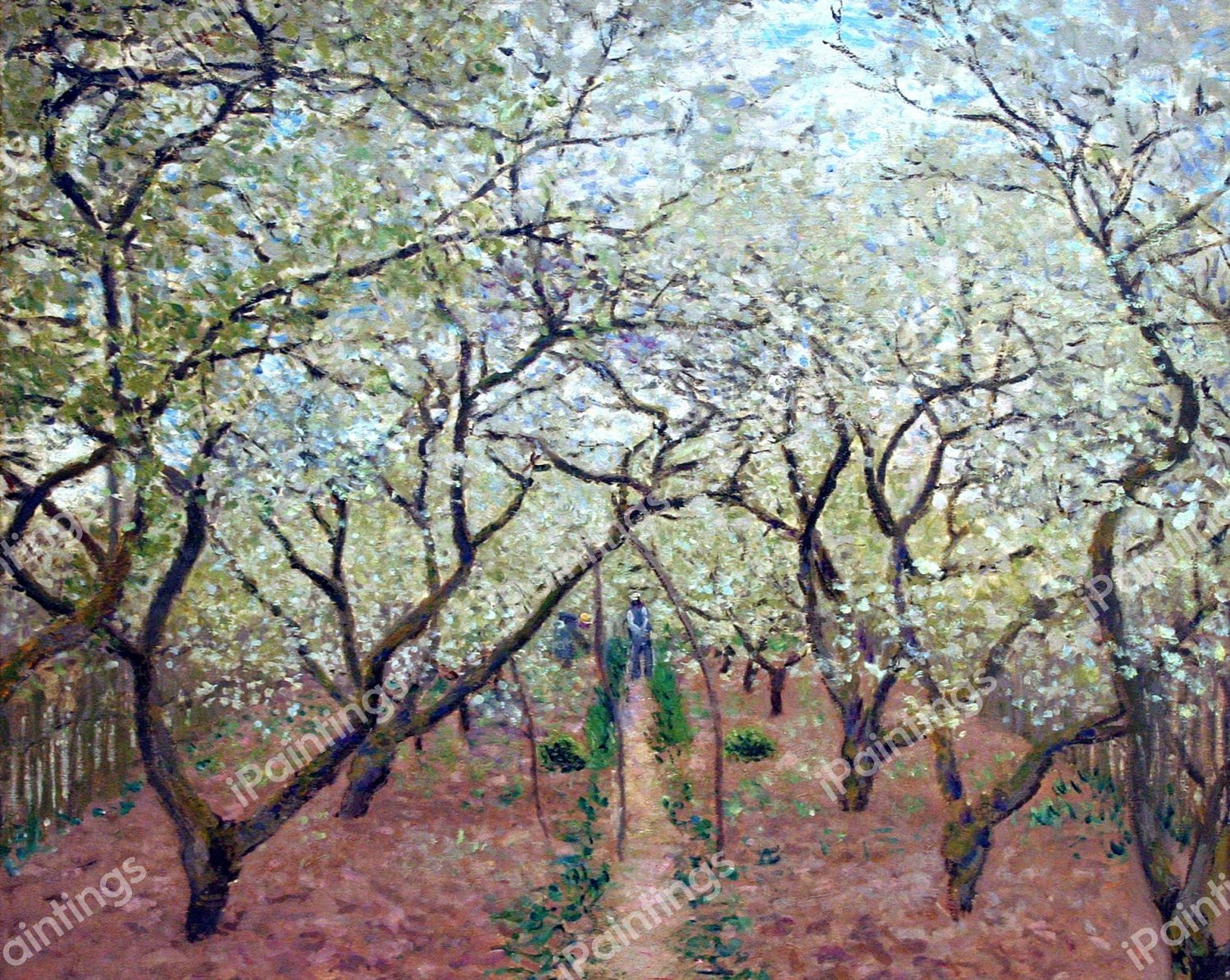 Orchard in Bloom. The painting by Claude Monet