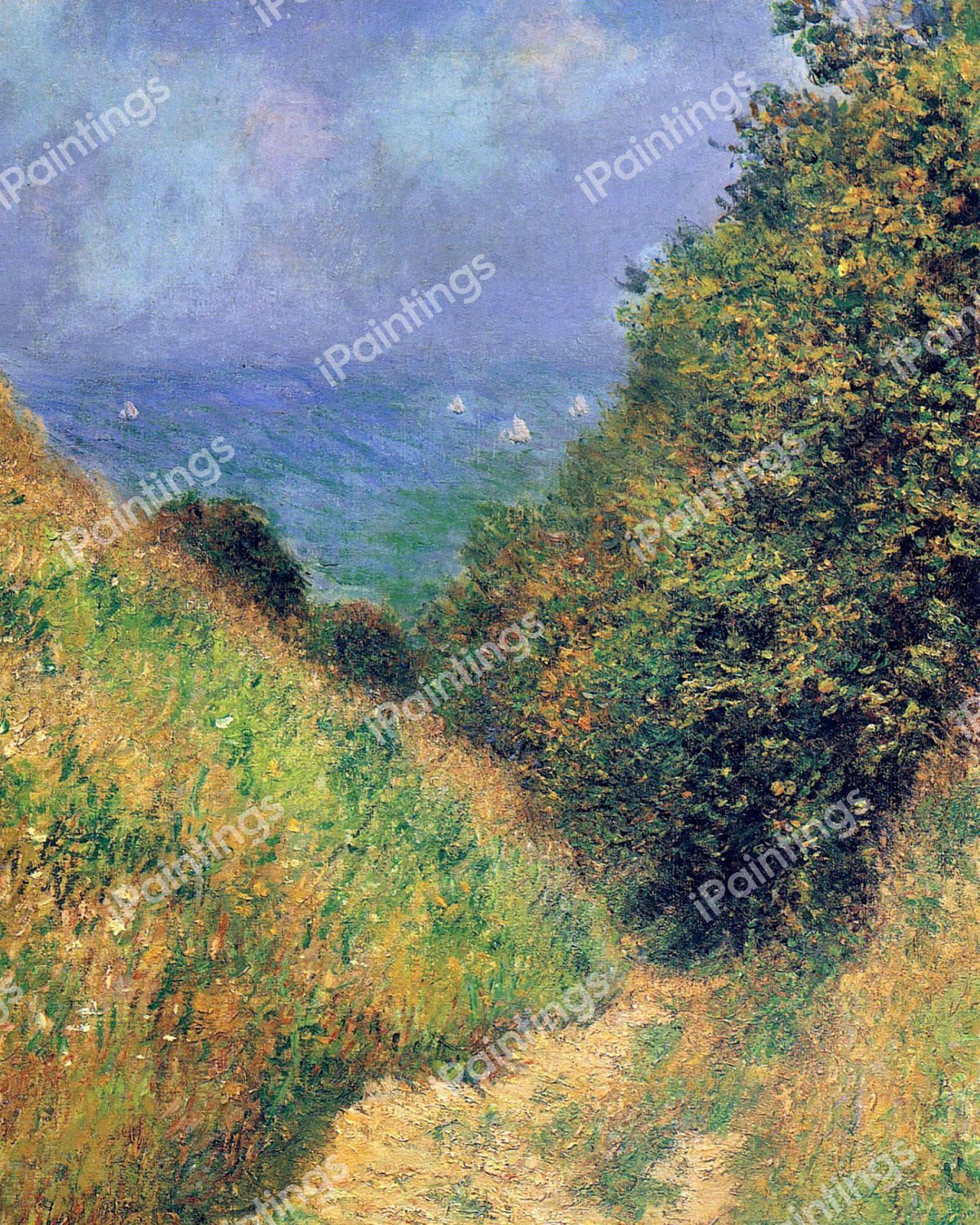 Path at Pourville 2. The painting by Claude Monet