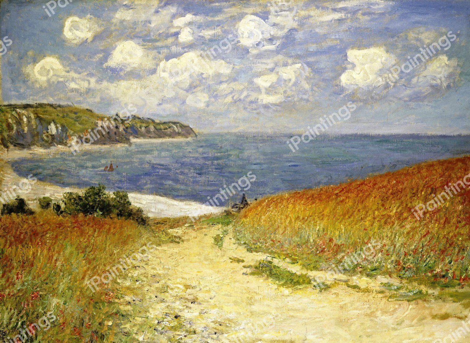 Path through the Wheat Fields at Pourville. The painting by Claude Monet