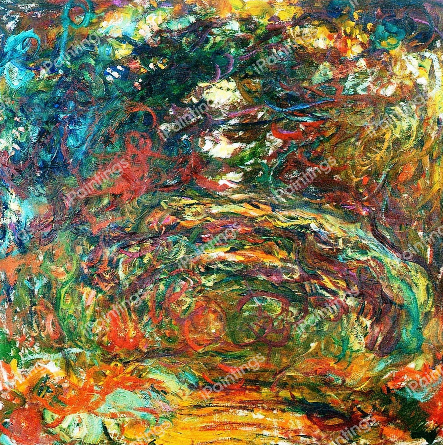 Path under the Rose Arches, Giverny. The painting by Claude Monet