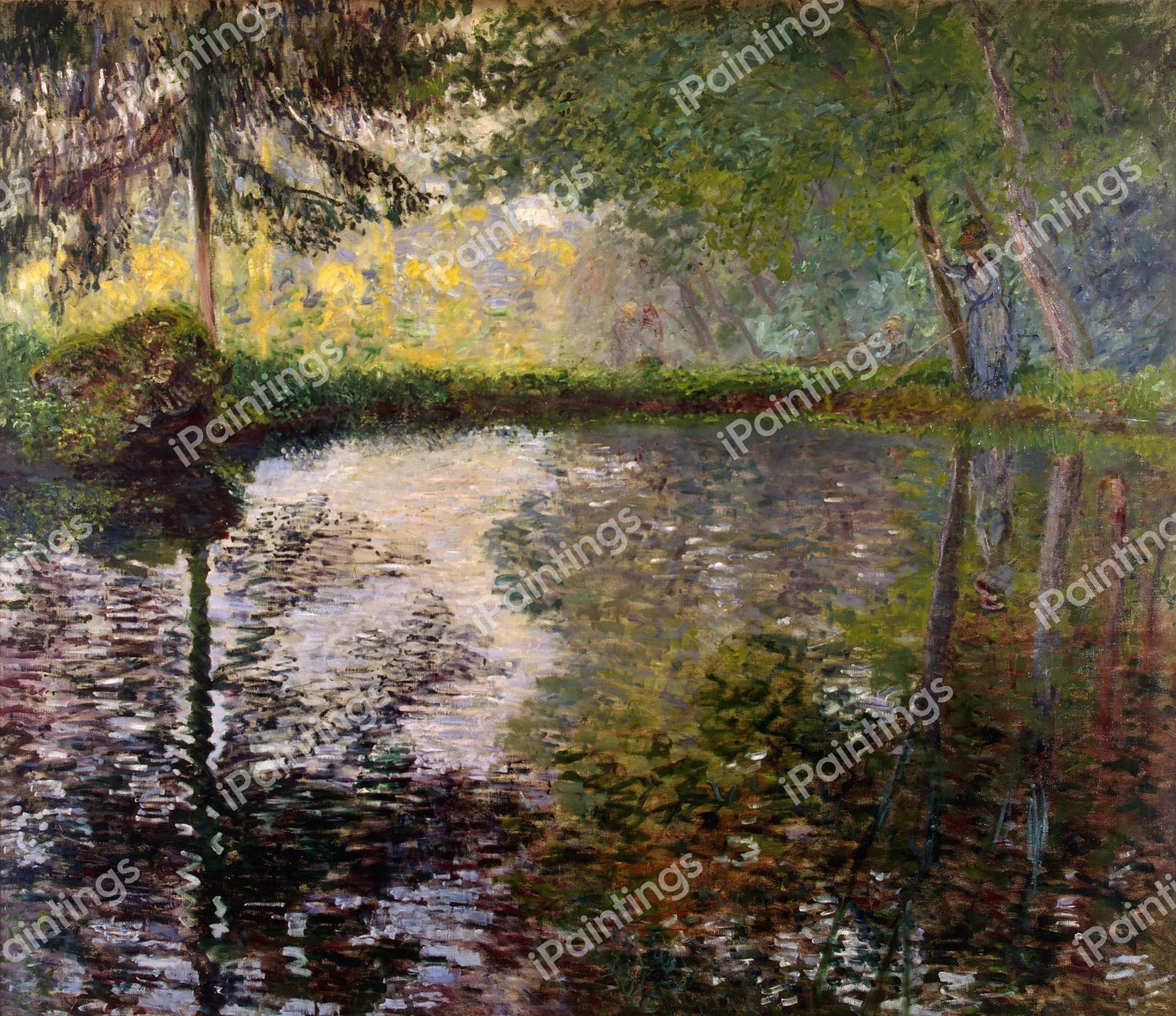 Pond at Montgeron. The painting by Claude Monet
