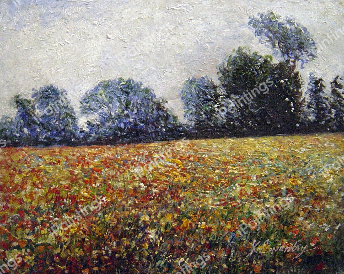 Poppies At Giverney. The painting by Claude Monet