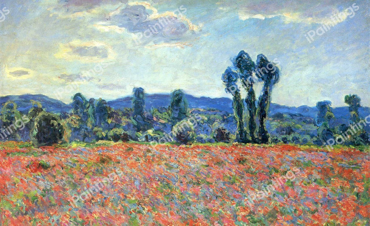 Poppy Field in Giverny. The painting by Claude Monet