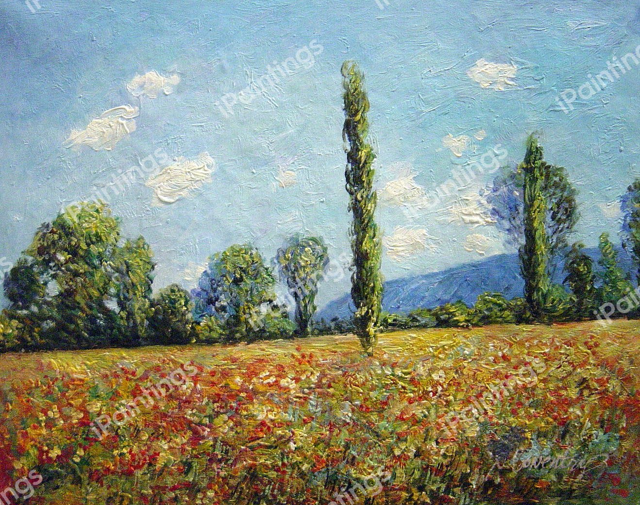Poppy Field. The painting by Claude Monet