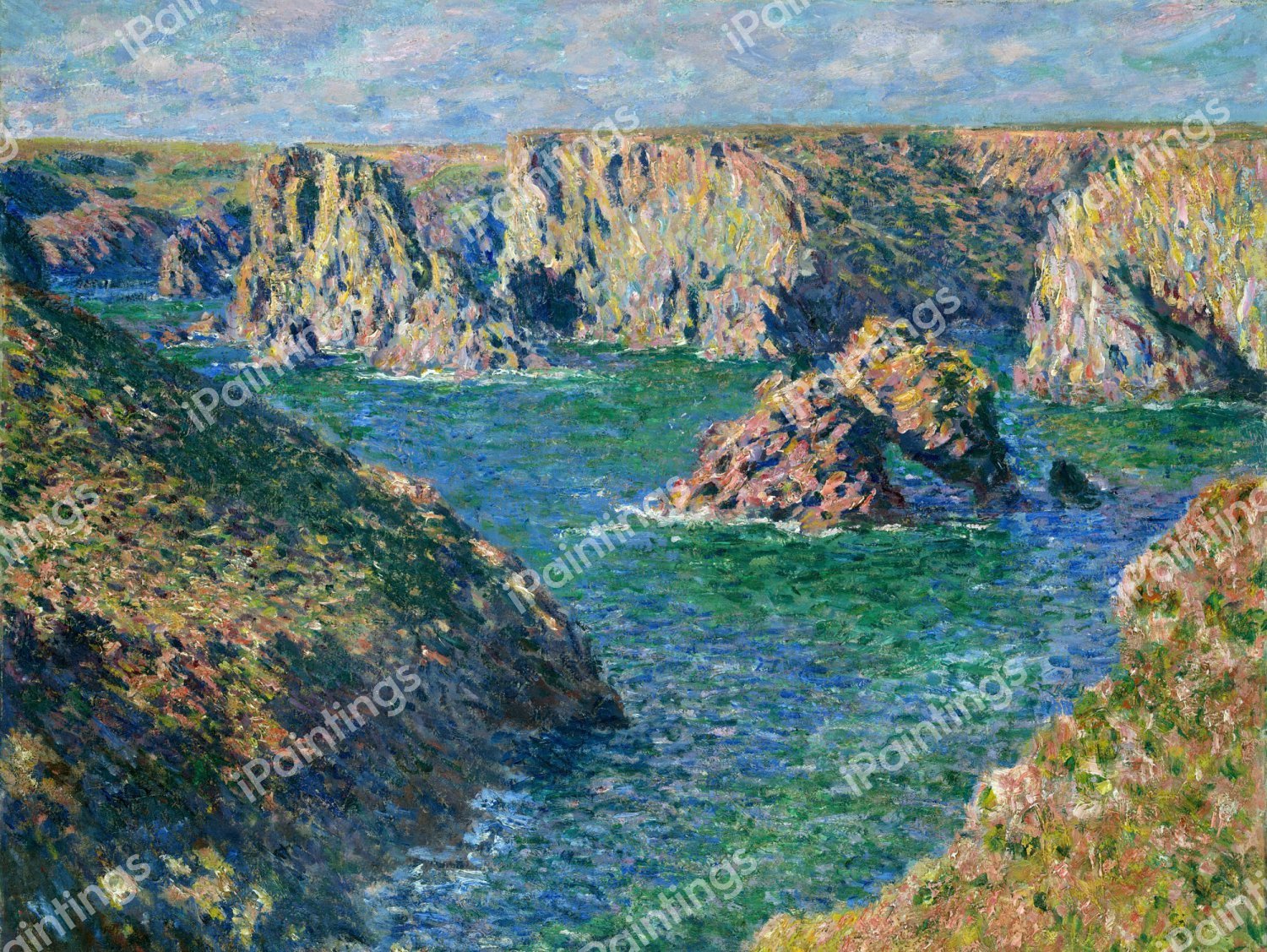 Port Donnant, Belle Ile. The painting by Claude Monet