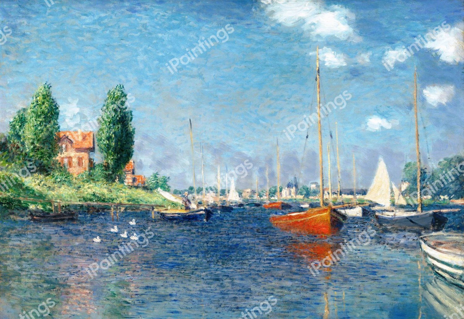 Red Boats, Argenteuil. The painting by Claude Monet