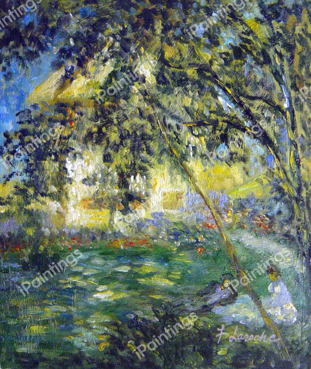 Relaxing In The Garden, Argenteuil. The painting by Claude Monet