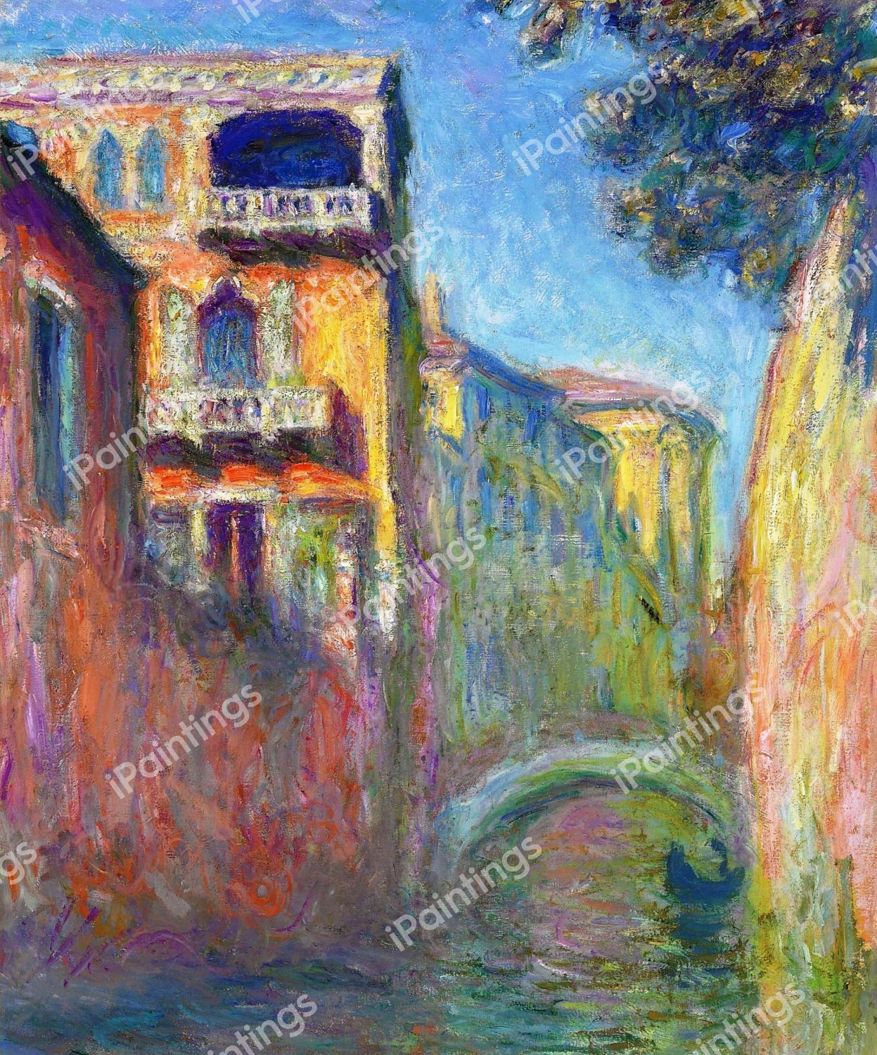 Rio de Santa Salute, Venice. The painting by Claude Monet