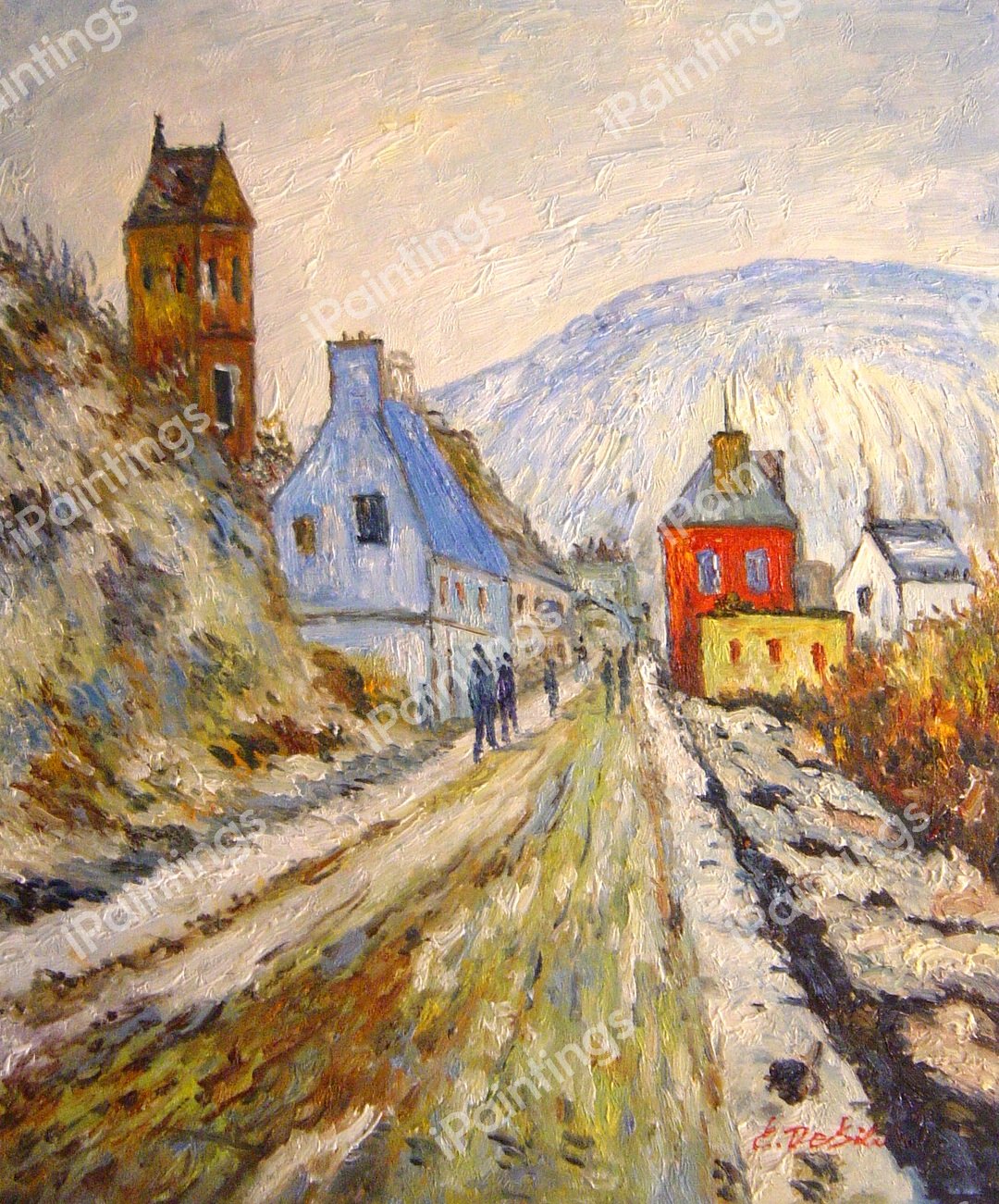 Road to Vetheuil. The painting by Claude Monet
