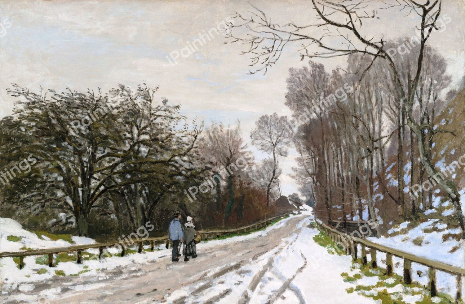 Road Toward The Farm Saint-Simeon, Honfleur. The painting by Claude Monet