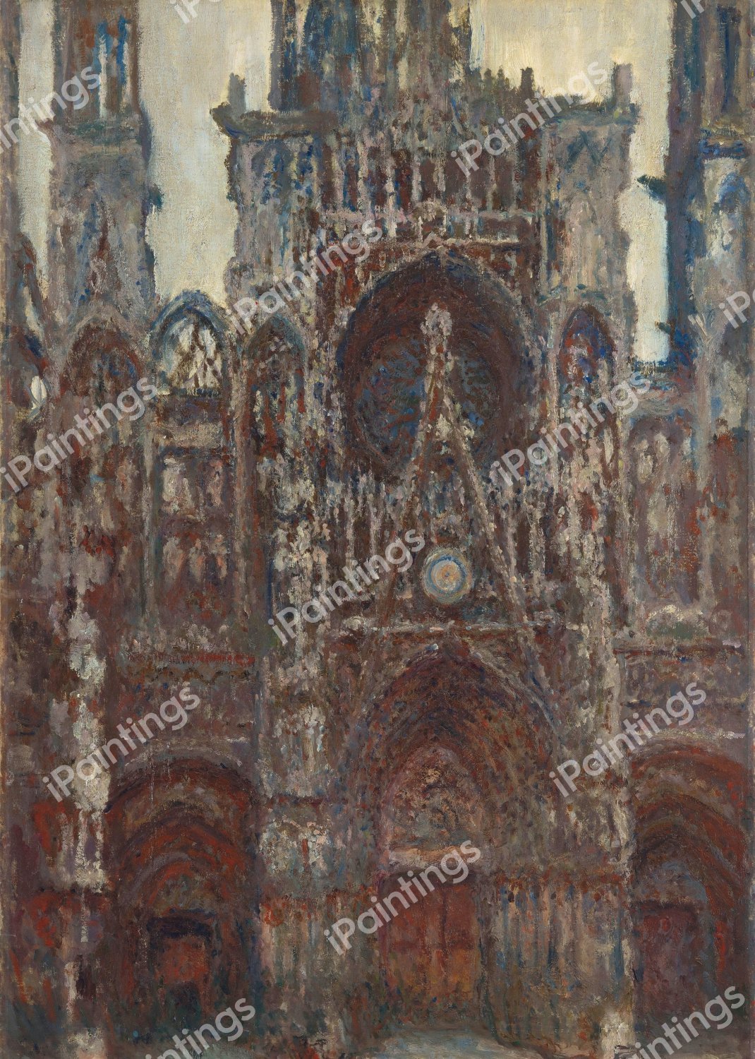 Rouen Cathedral, Evening, Harmony in Brown. The painting by Claude Monet