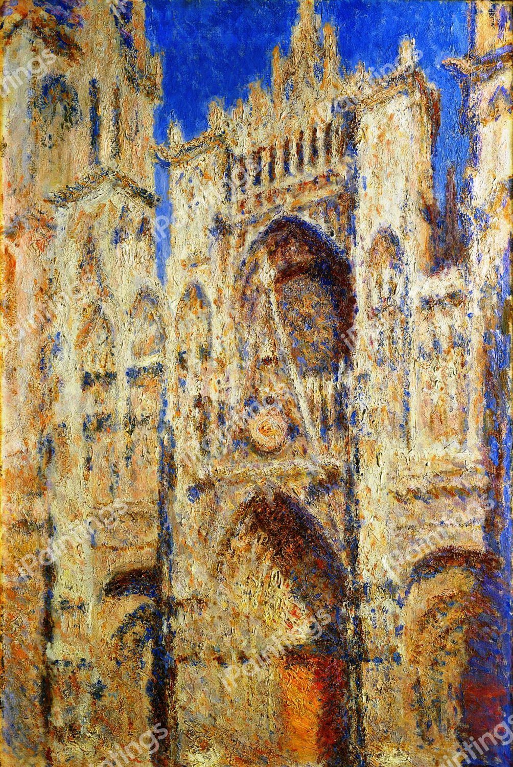 Rouen Cathedral, Portal in the Sun. The painting by Claude Monet