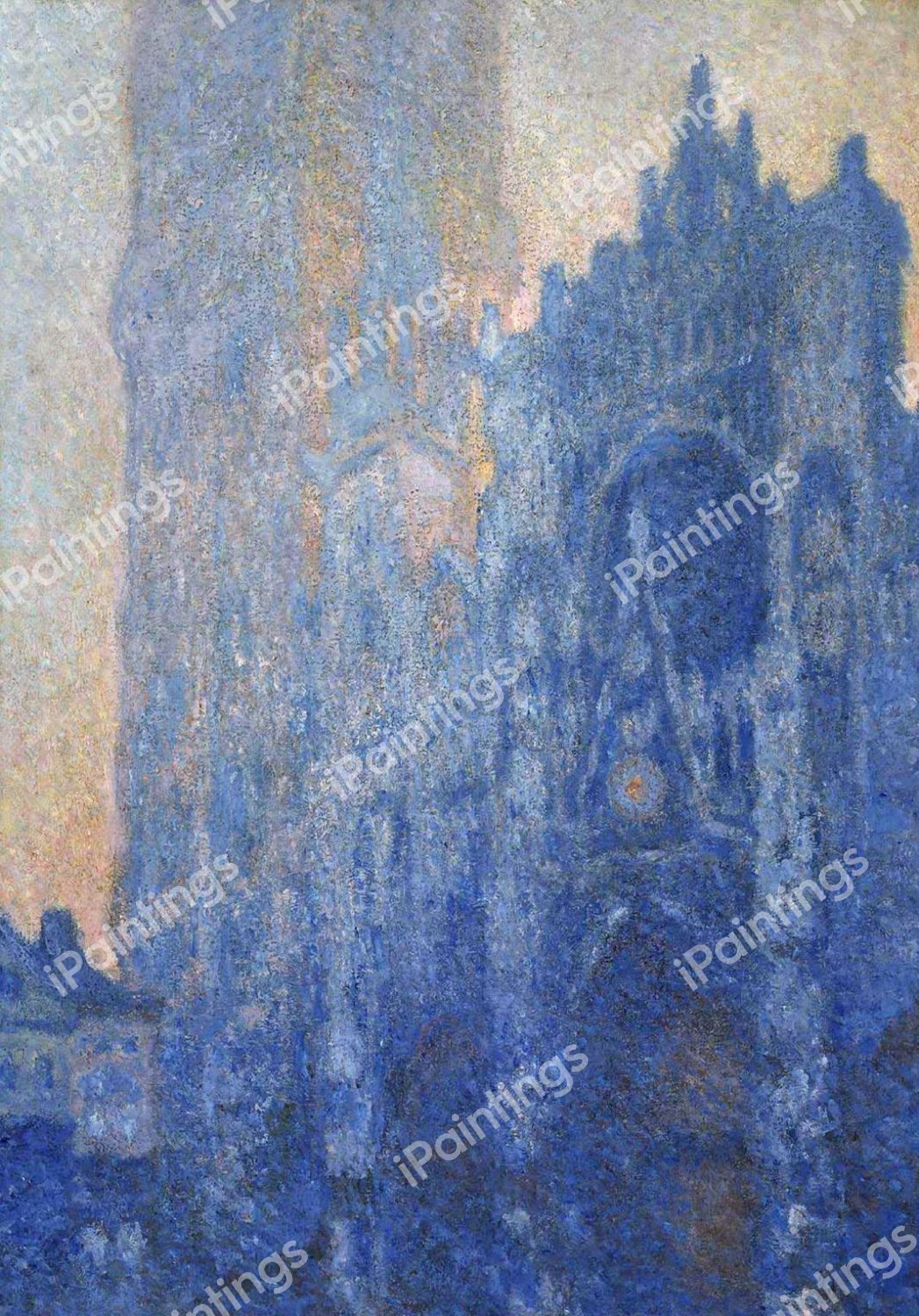 Rouen Cathedral, The Portal and the Tour d'Albane at Dawn. The painting by Claude Monet