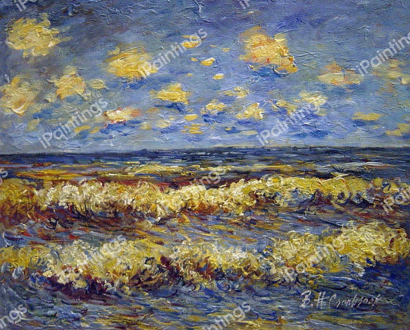 Rough Sea. The painting by Claude Monet