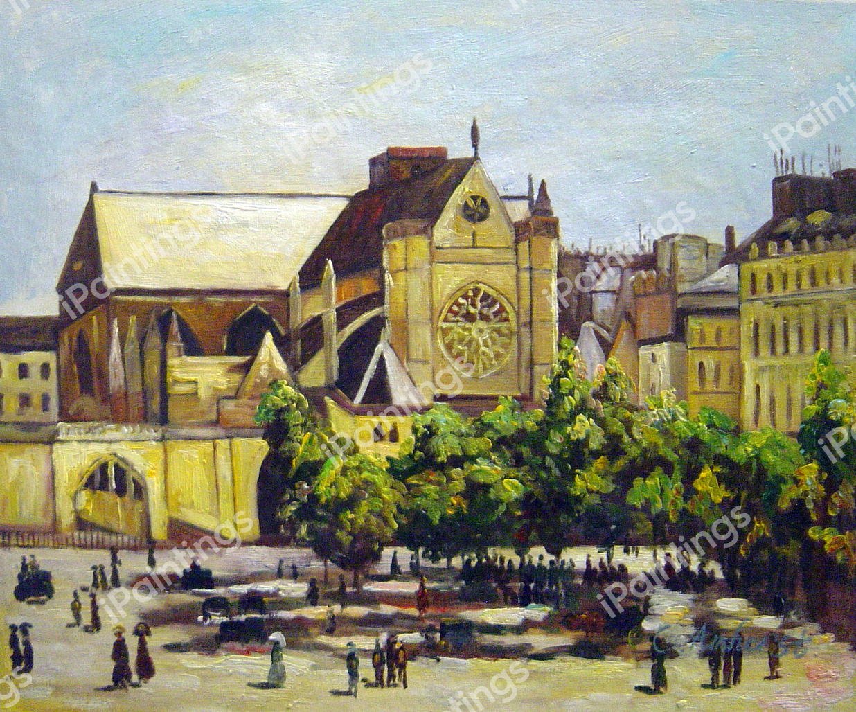 Saint-Germain L&#39Auxerrois. The painting by Claude Monet