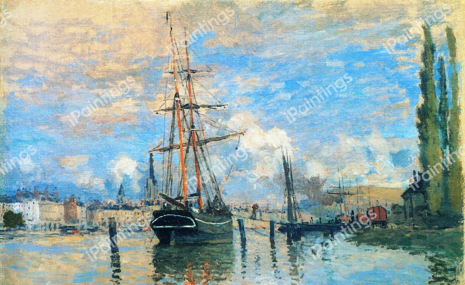 Seine at Rouen. The painting by Claude Monet