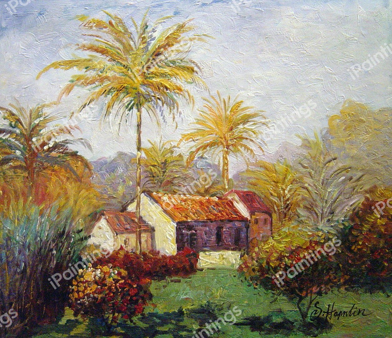 Small Country Farm In Bordighera. The painting by Claude Monet