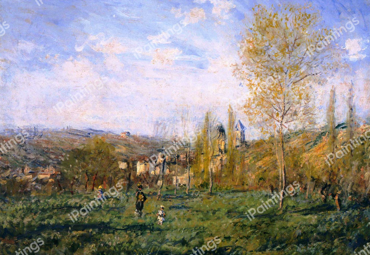 Springtime in Vetheuil. The painting by Claude Monet