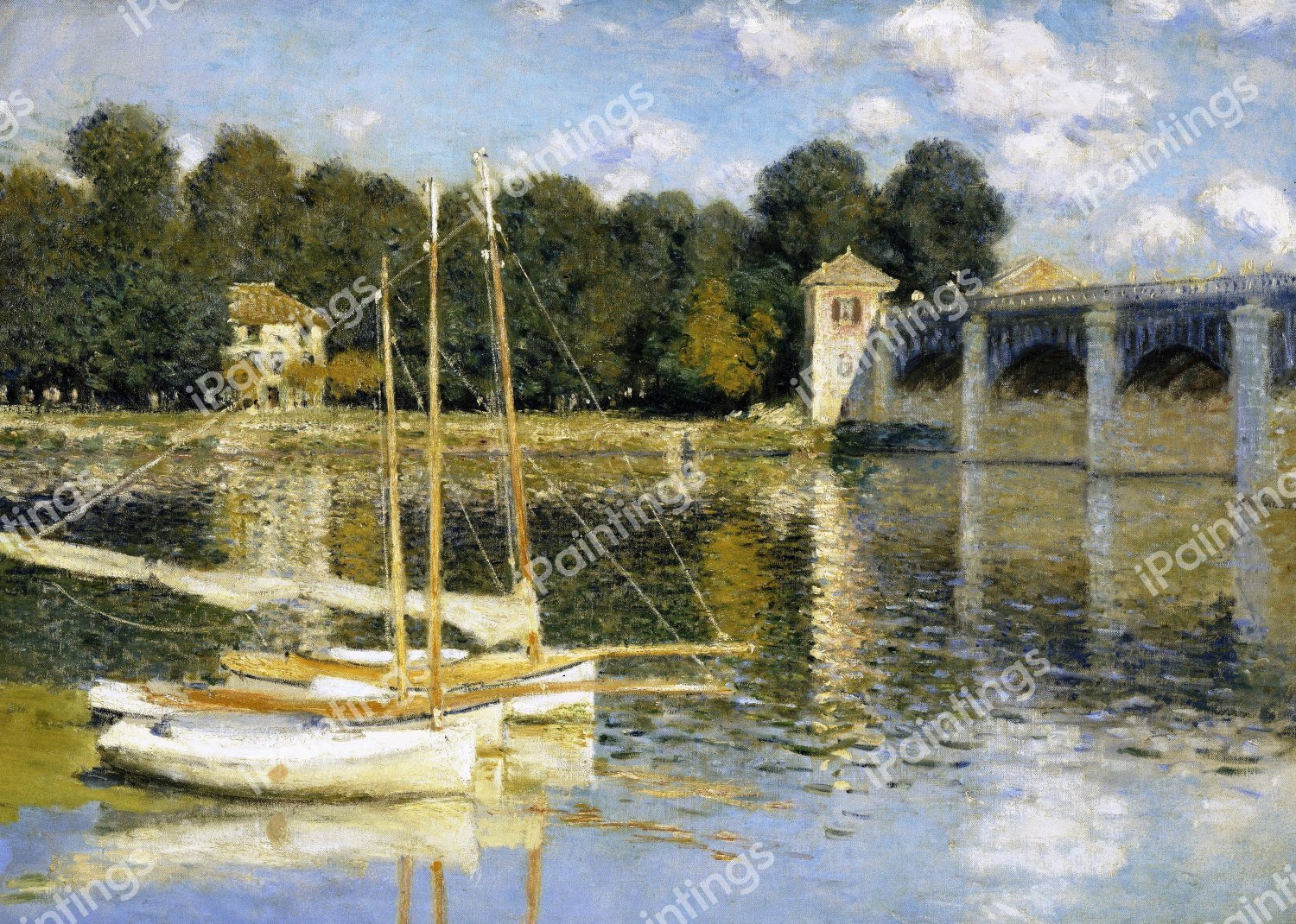 The Argenteuil Bridge. The painting by Claude Monet