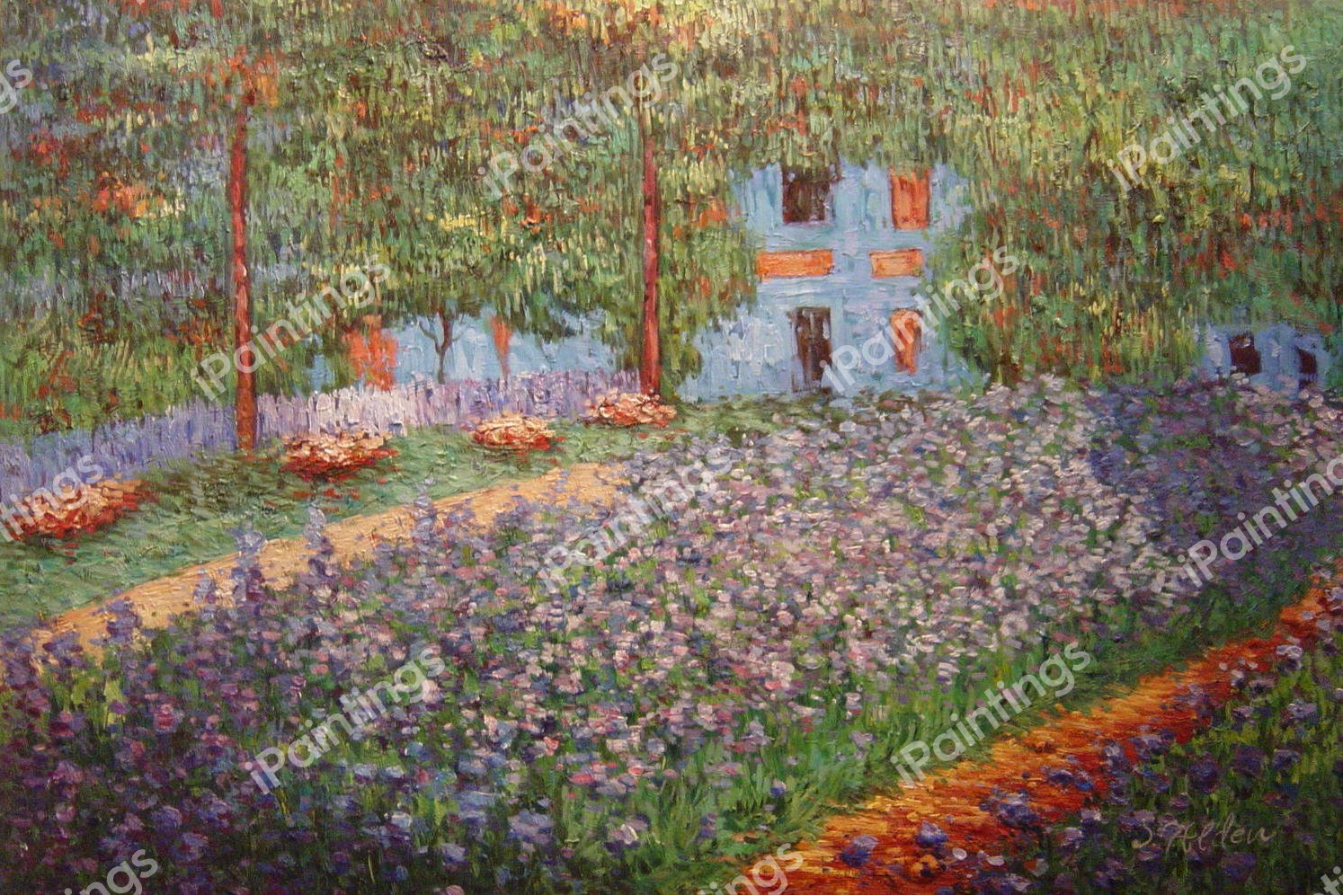 The Artist's Garden At Giverny. The painting by Claude Monet