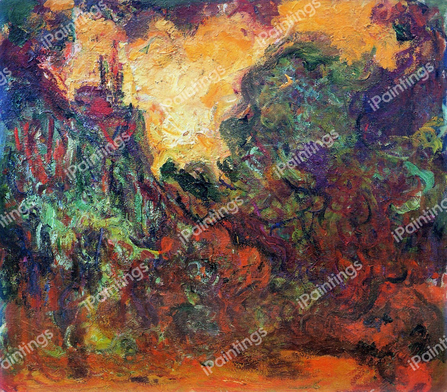 The Artist's House, View from the Rose Garden. The painting by Claude Monet