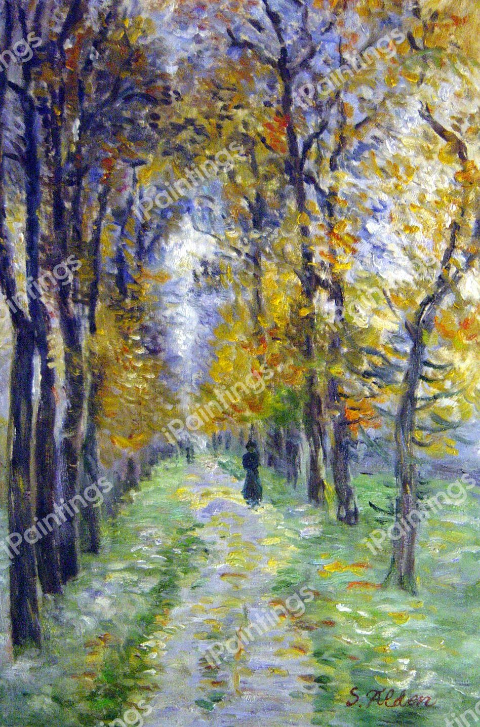 The Avenue. The painting by Claude Monet