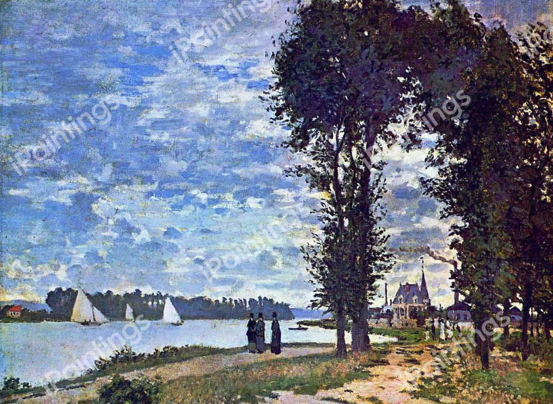 The Banks Of The Seine At Argenteuil. The painting by Claude Monet