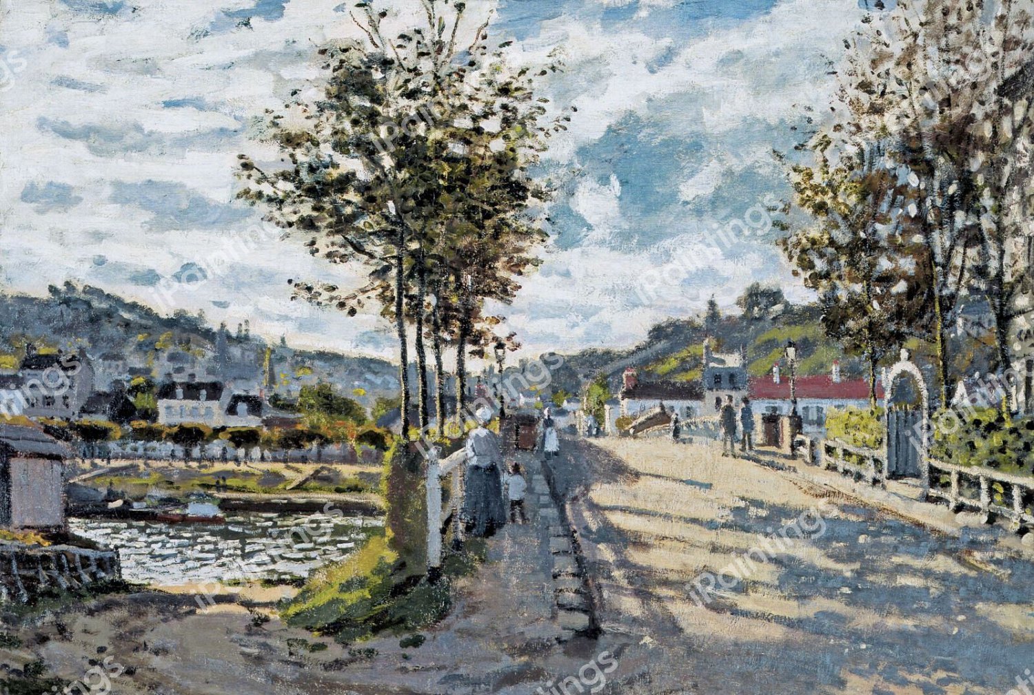 The Bridge at Bougival. The painting by Claude Monet