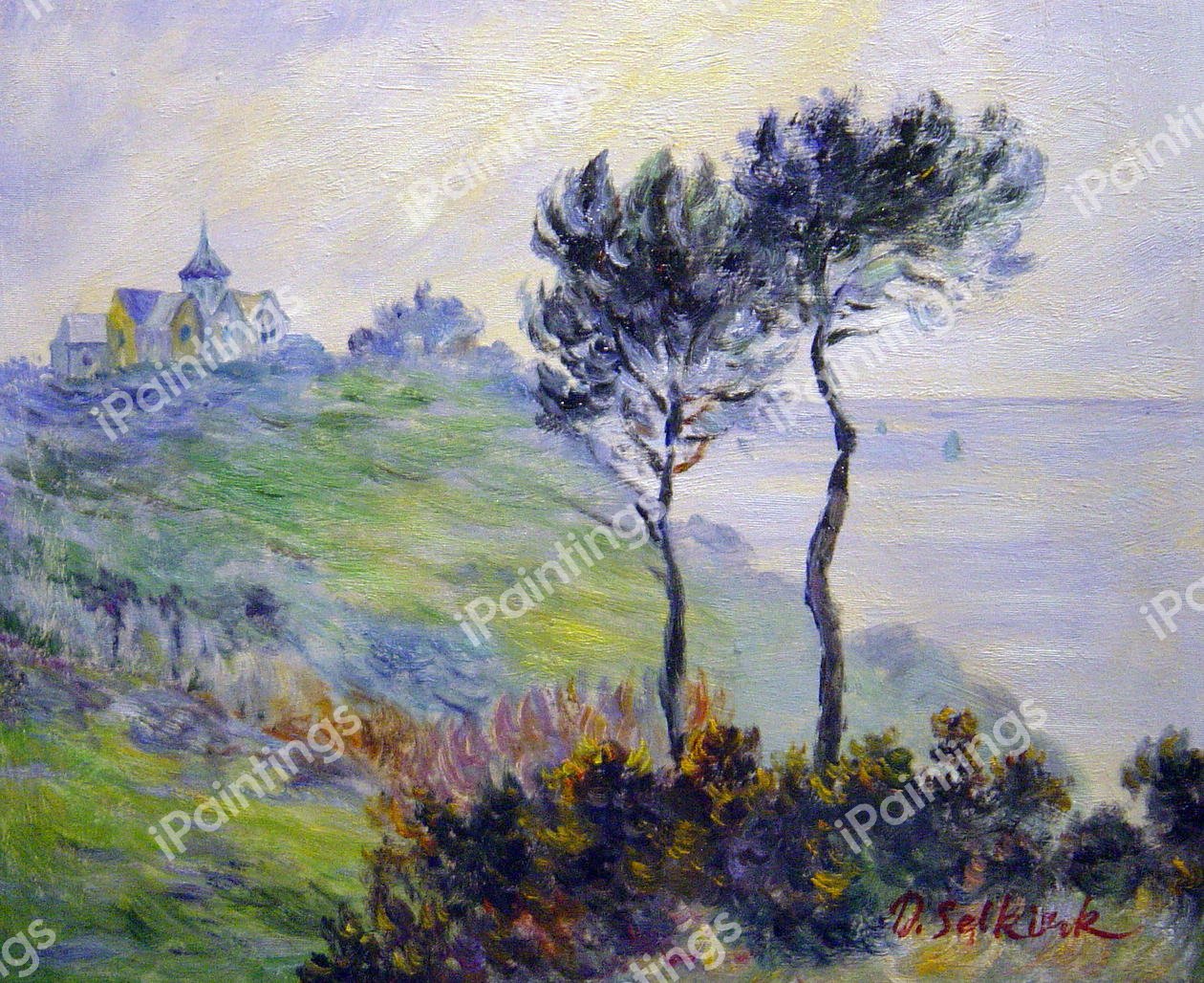 The Church At Varengaville, Grey Weather. The painting by Claude Monet