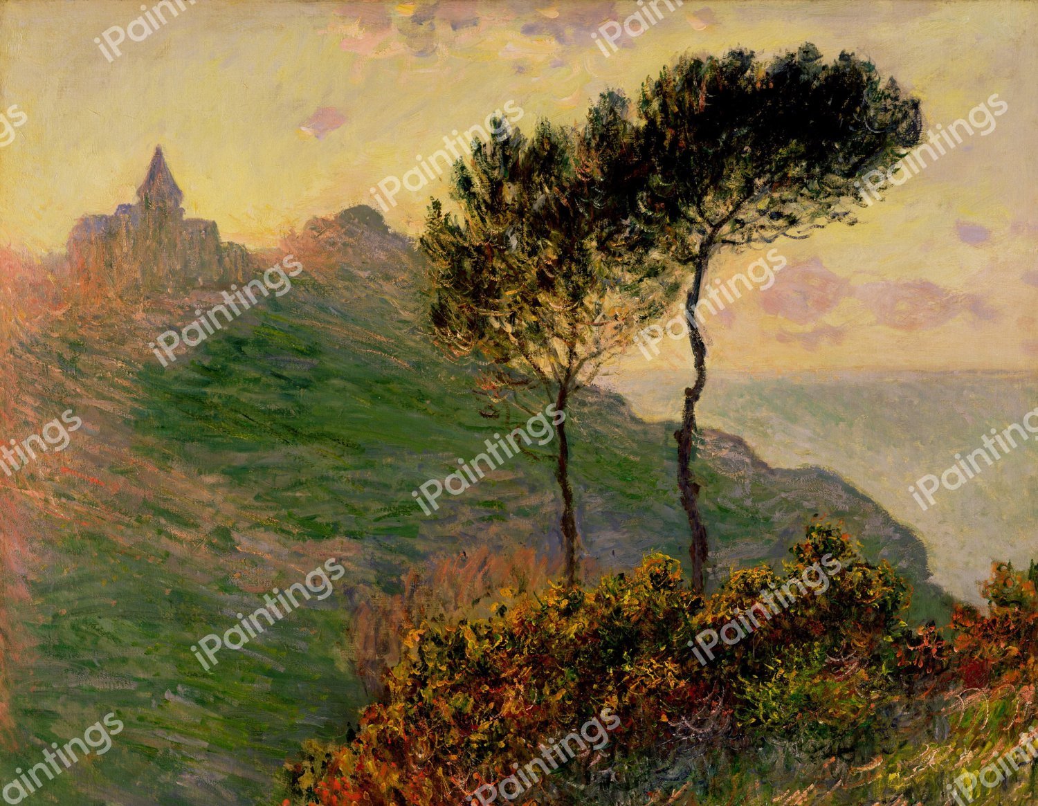 The Church at Varengeville. The painting by Claude Monet