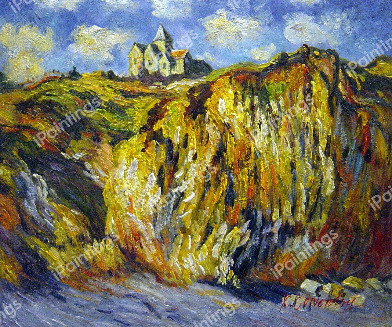 The Church At Varengeville, Morning Effect. The painting by Claude Monet