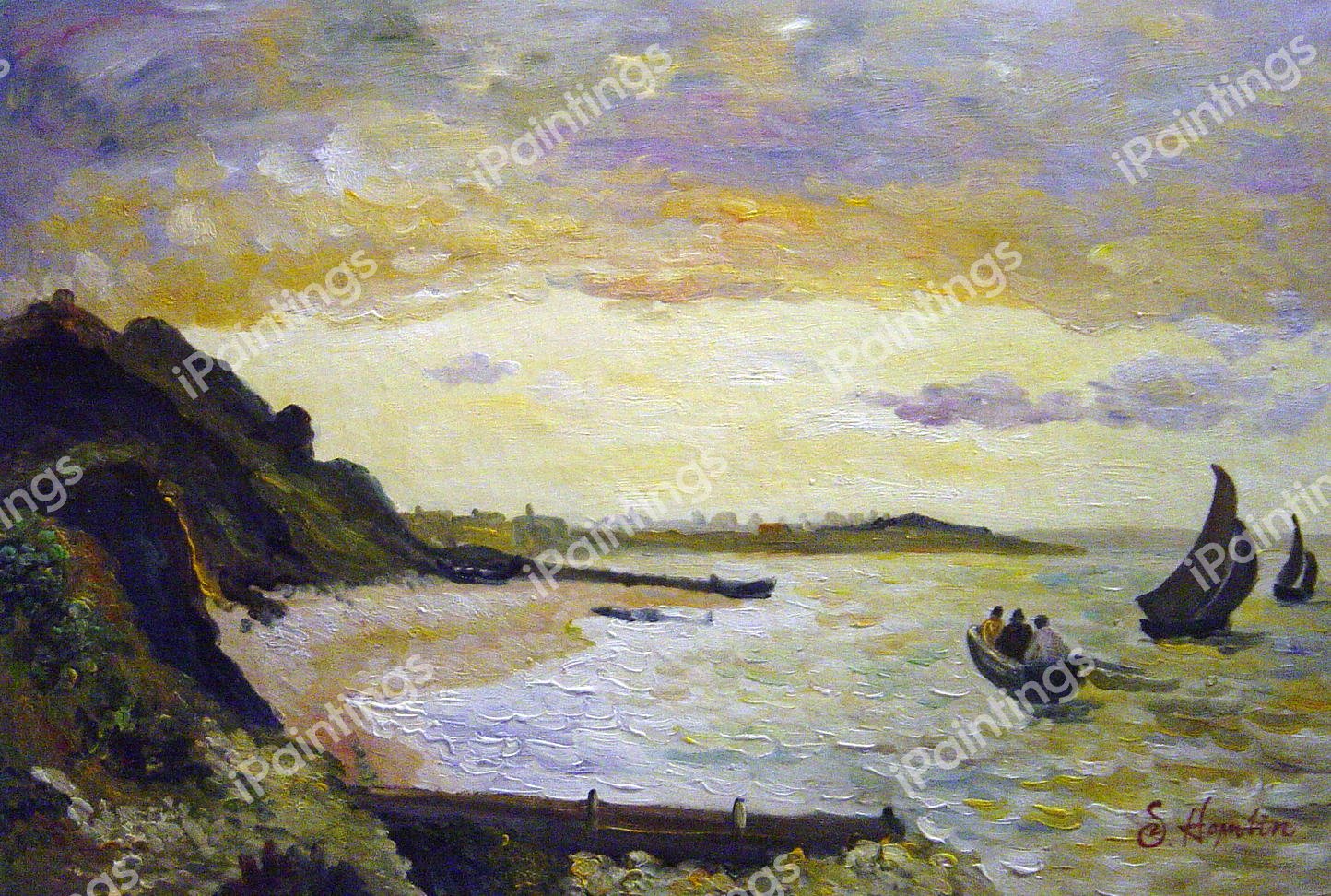 The Coast At Sainte-Adresse. The painting by Claude Monet