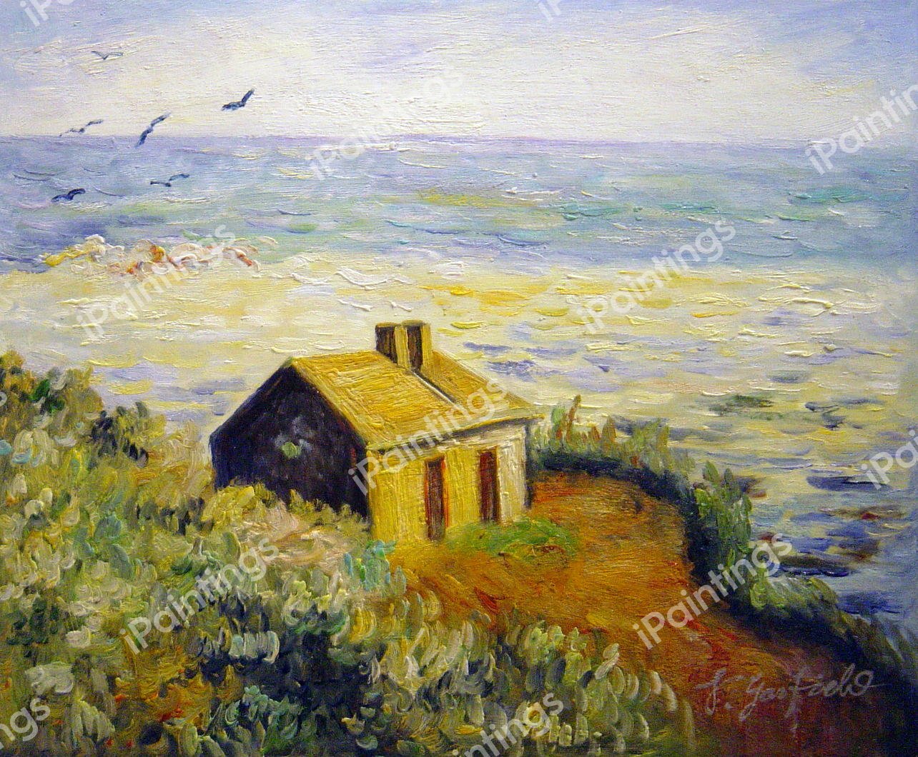 The Customs House, Morning Effect. The painting by Claude Monet