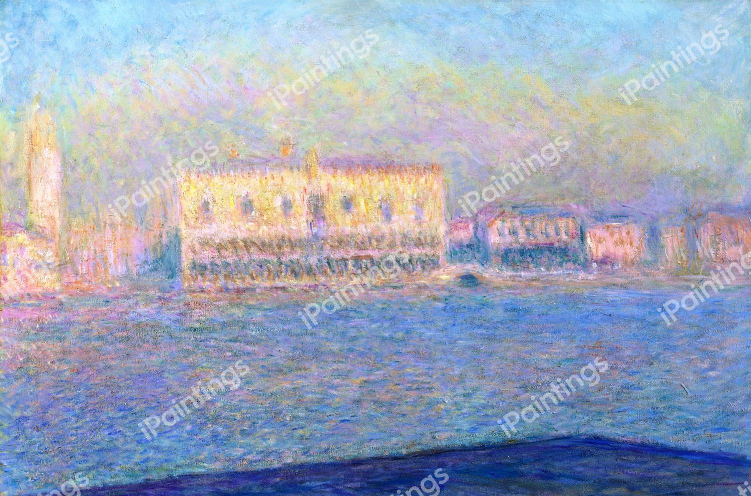 The Doge's Palace Seen from San Giorgio Maggiore. The painting by Claude Monet