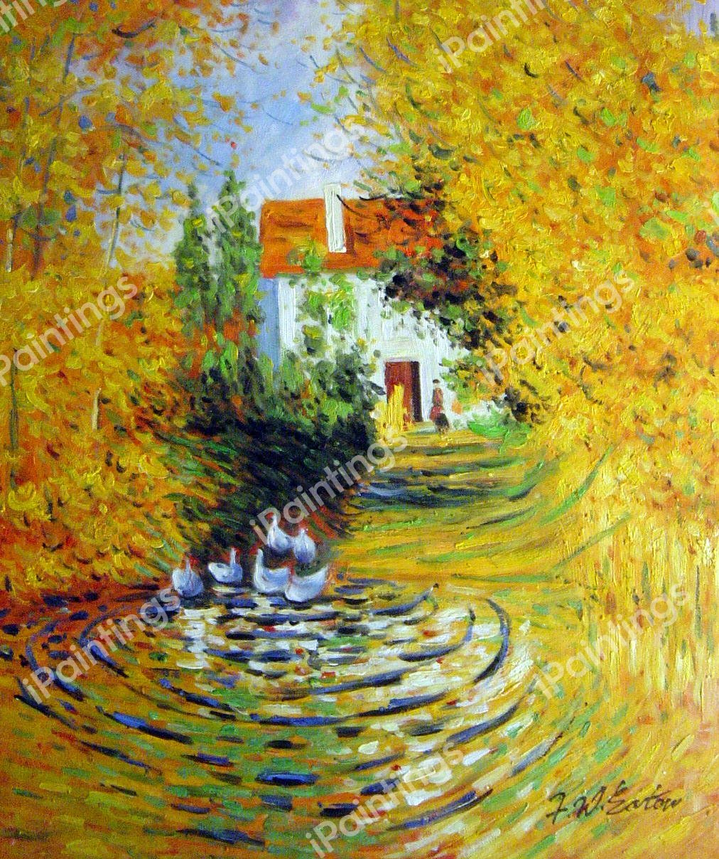 The Duck Pond. The painting by Claude Monet
