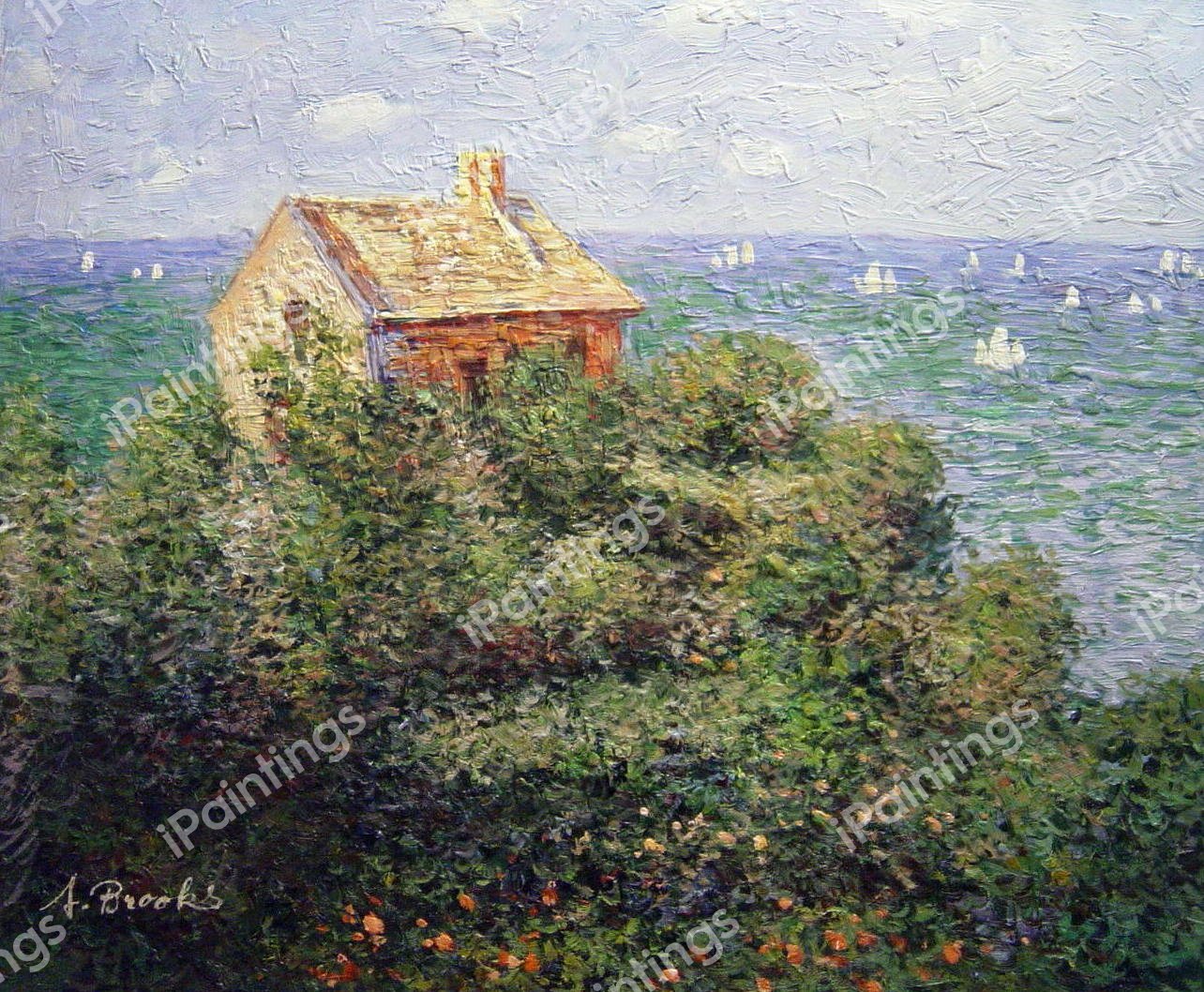 The Fisherman's Cottage At Varengeville. The painting by Claude Monet