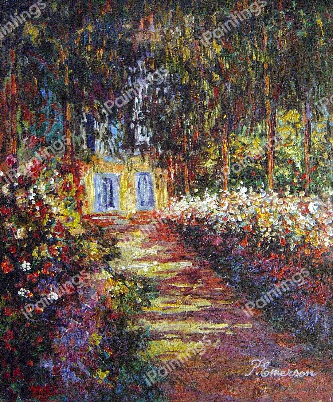 The Flowered Garden. The painting by Claude Monet