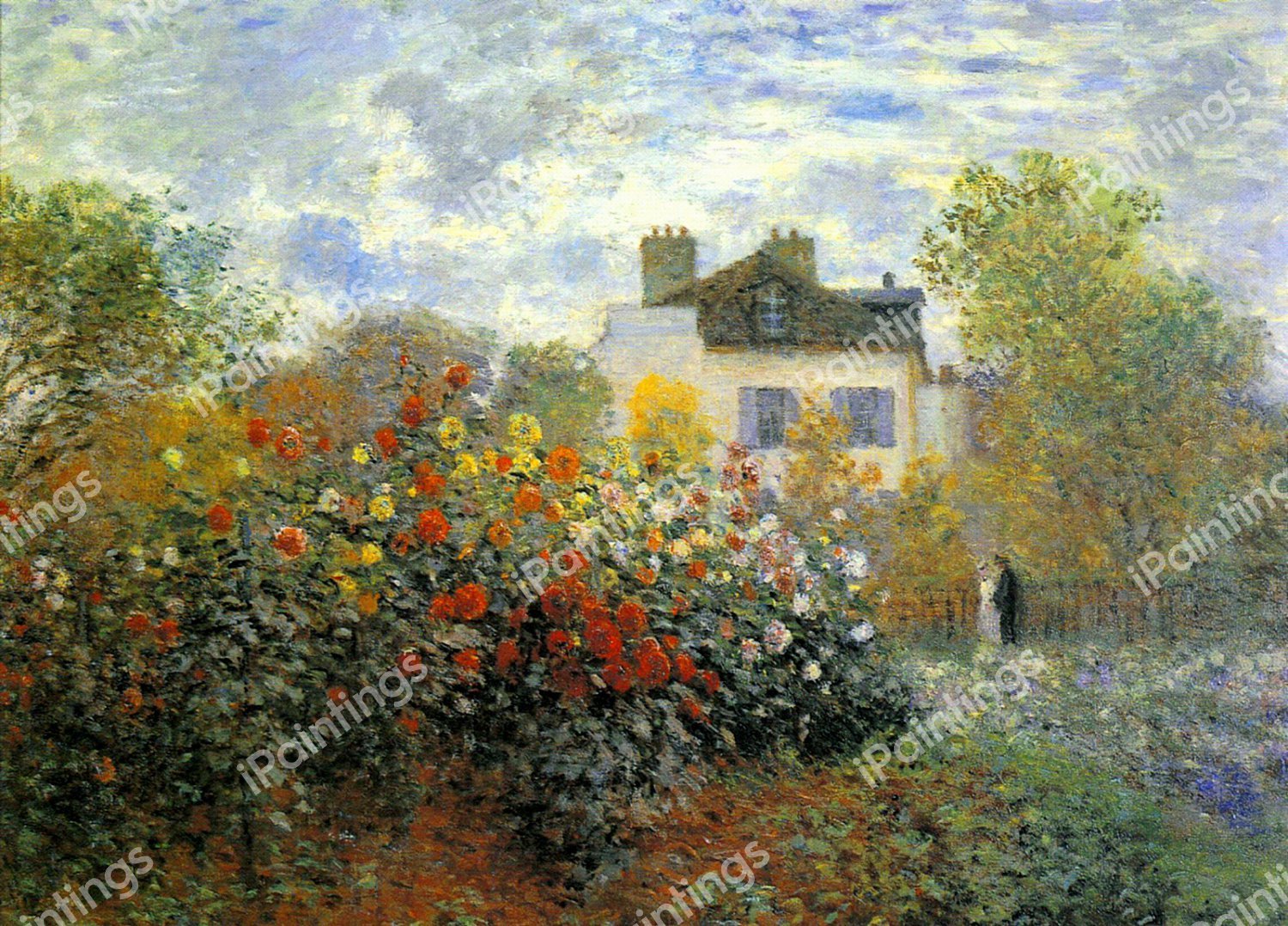 The Garden of Monet at Argenteuil. The painting by Claude Monet