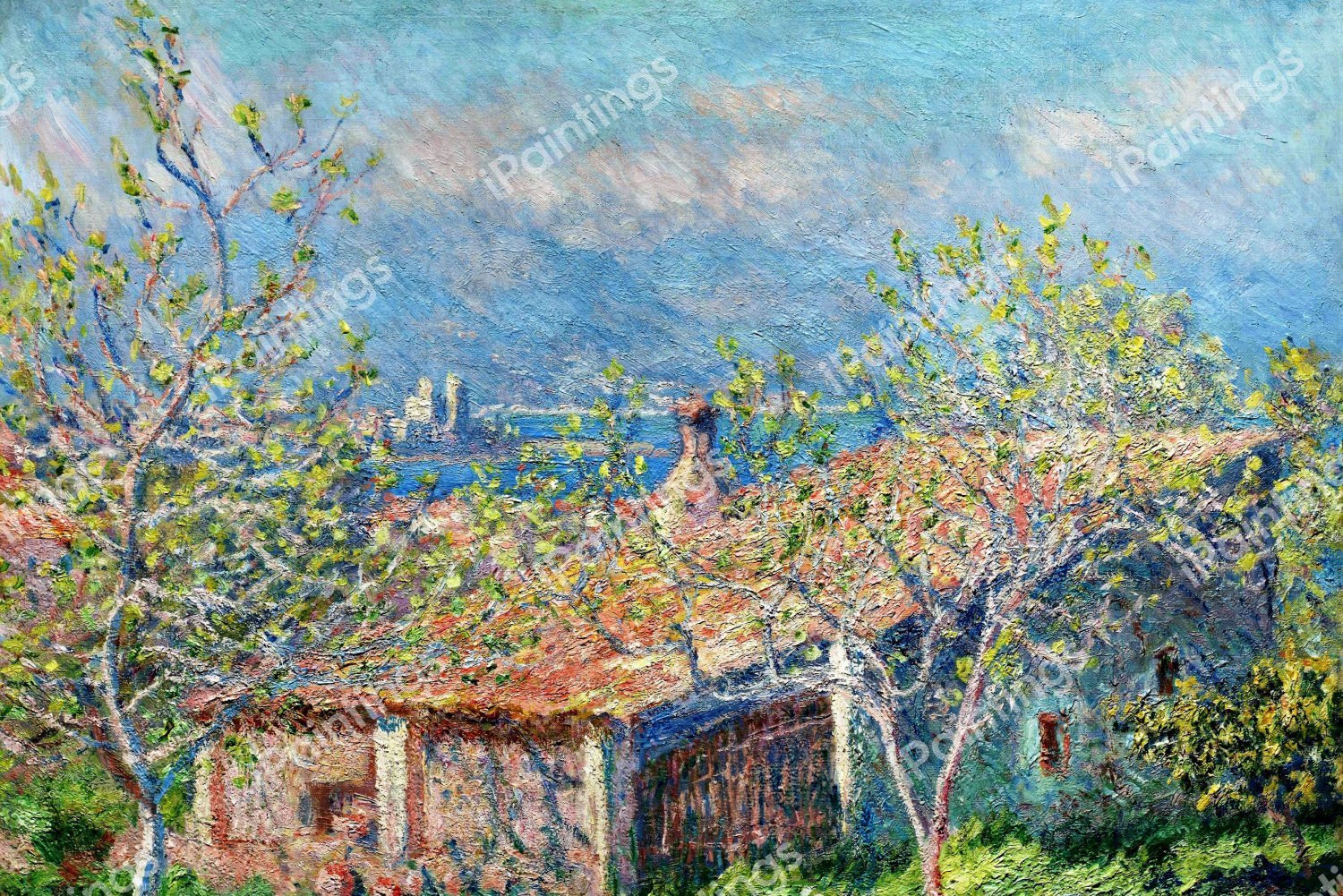 The Gardener's House at Antibes. The painting by Claude Monet