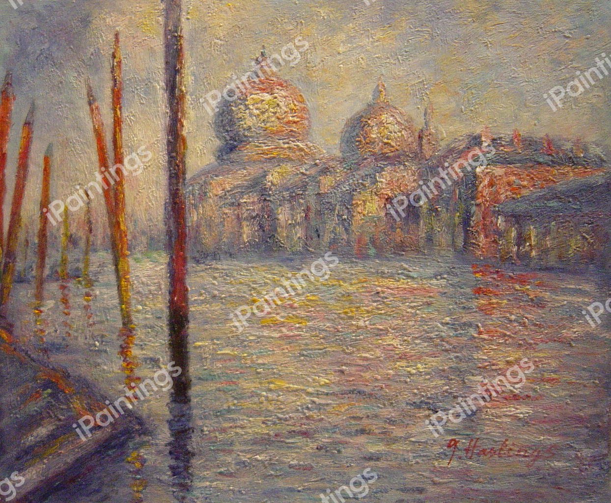 The Grand Canal. The painting by Claude Monet
