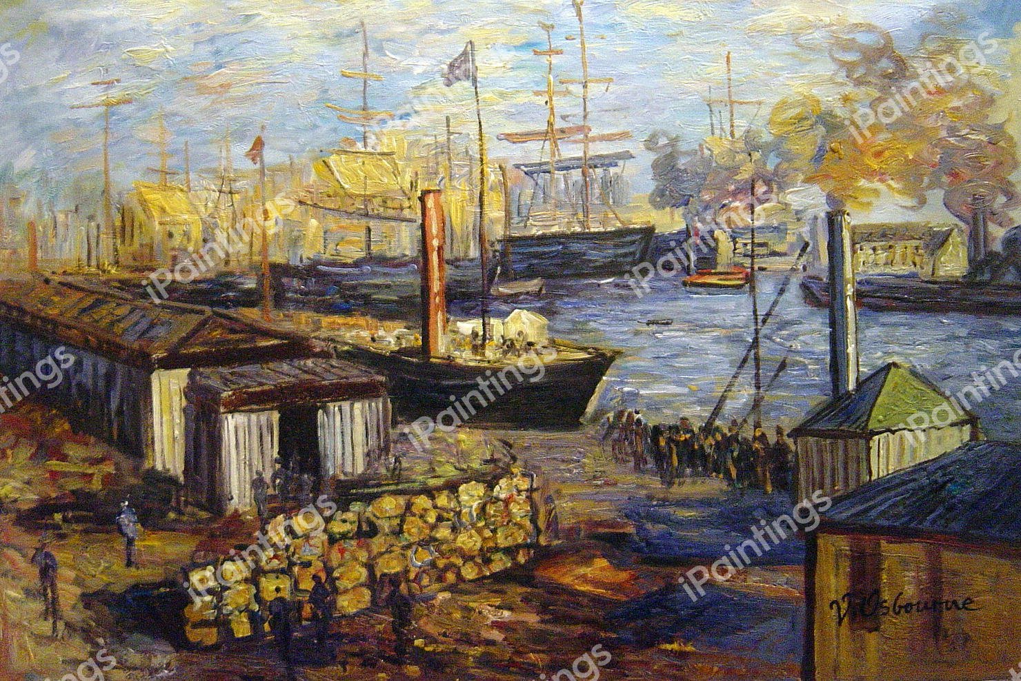 The Grand Dock At Le Havre. The painting by Claude Monet
