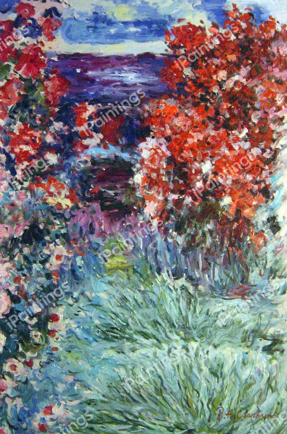 The House At Giverny Under The Roses. The painting by Claude Monet