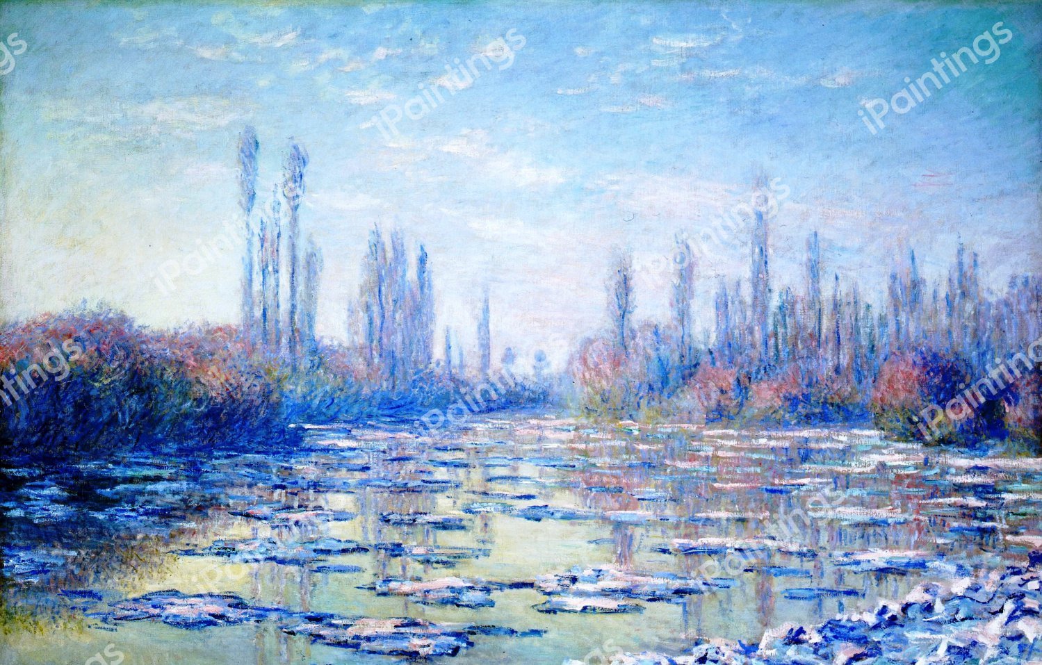 The Ice Floes. The painting by Claude Monet