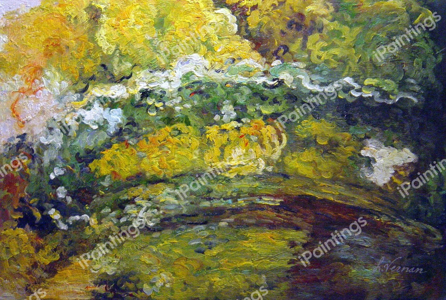 The Japanese Bridge. The painting by Claude Monet