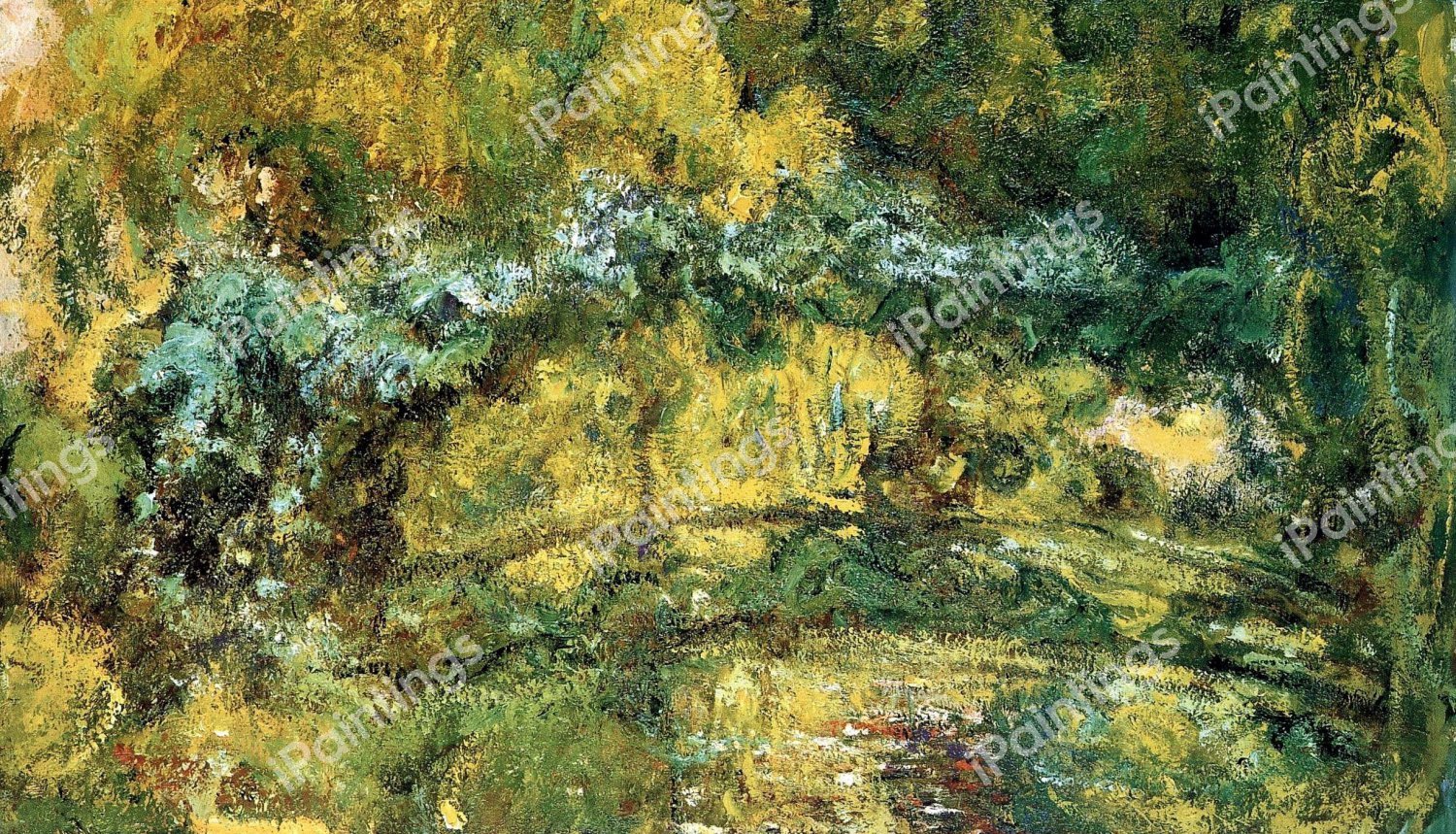 The Japanis Bridge (Footbridge over the Water-Lily Pond). The painting by Claude Monet