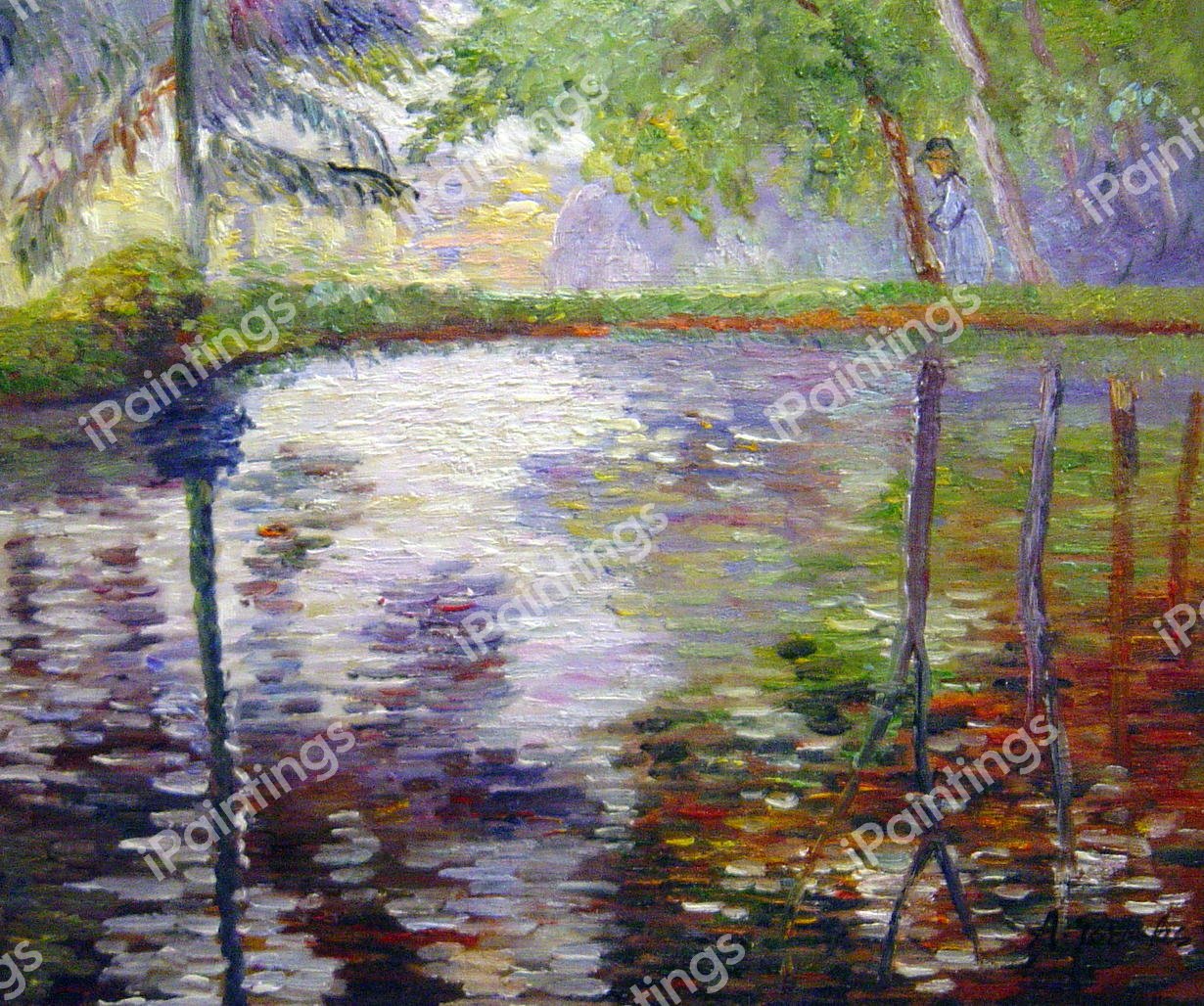 The Lake At Montgeron. The painting by Claude Monet