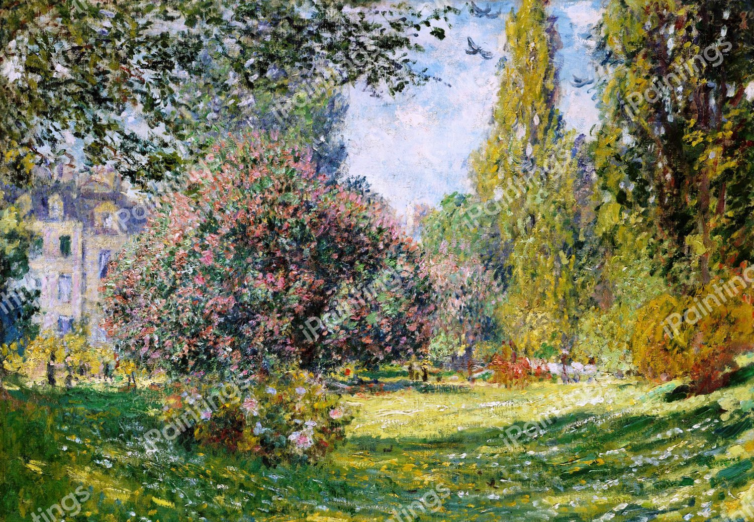 The Landscape at Parc Monceau. The painting by Claude Monet